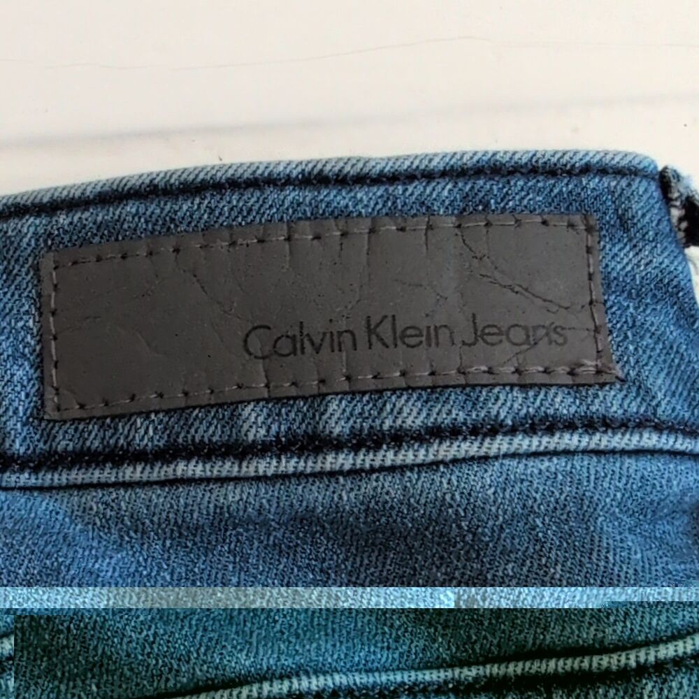 WOMENS CALVIN KLEIN JEANS BLUE DENIM STRAIGHT/PENCIL SHORT SKIRT SIZE 8 - Picture 7 of 8